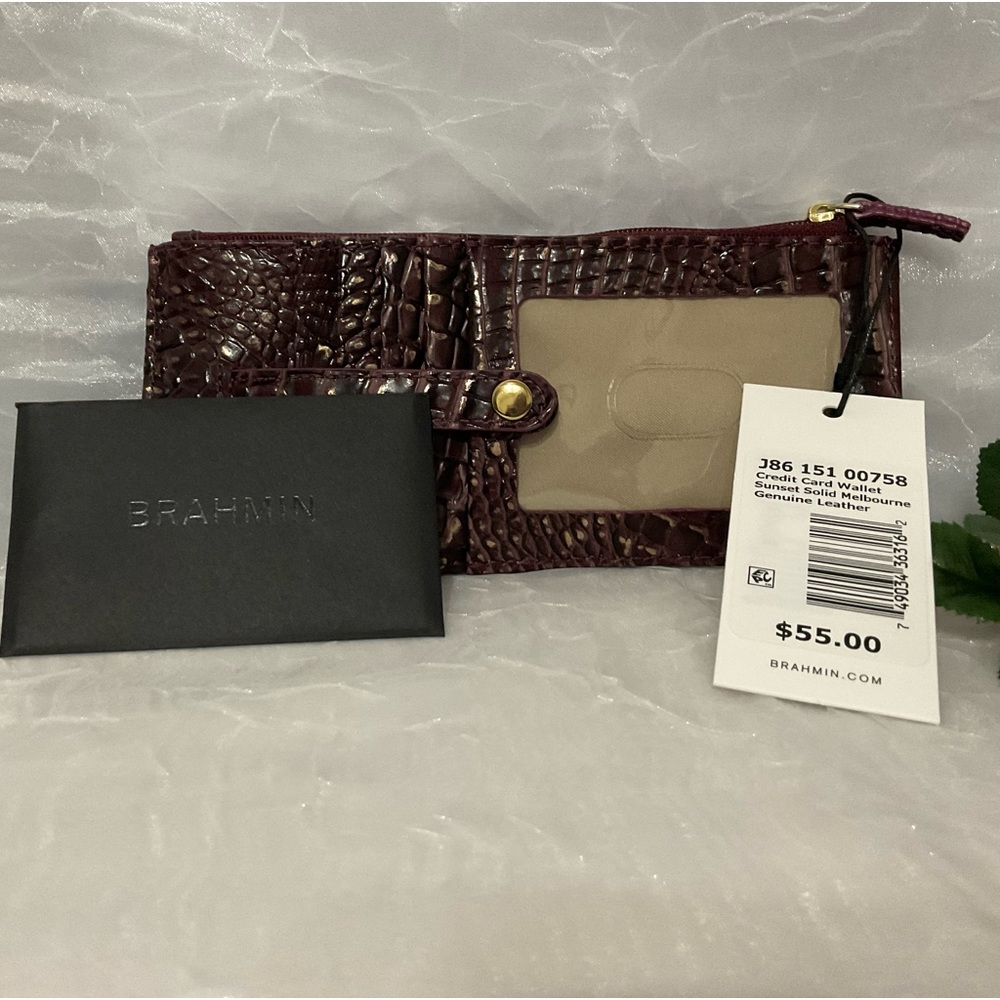 Wallet, Brahmin Credit Card Wallet Sunset Solid Melbourne, NWT